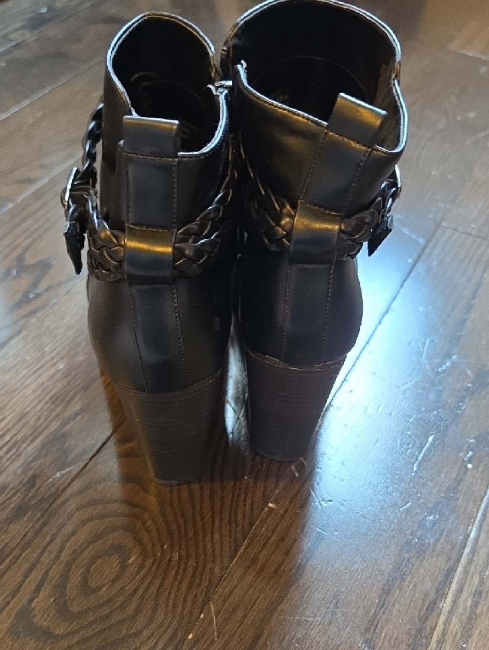 American Eagle By Payless Black Braided Ankle Booties - Picture 7 of 7